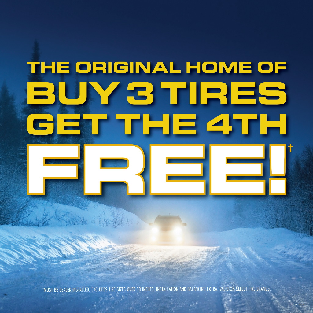 The Original Home Of Buy 3 Tires, Get The 4th FREE! The Original Home Of Buy 3 Tires, Get The 4th FREE!